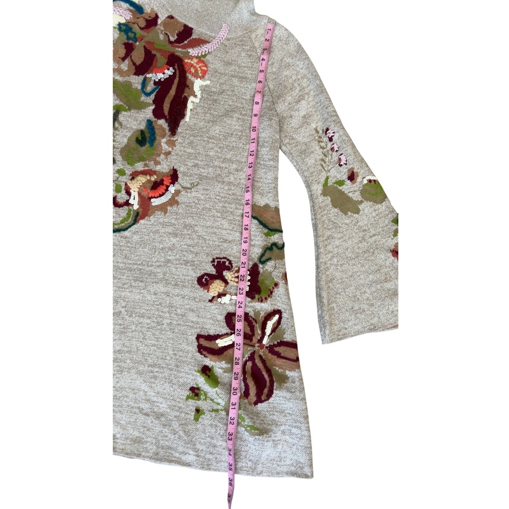 Anthropologie Knitted & Knotted Embroidered Petals Swing Dress Size‎ Small - Picture 7 of 15